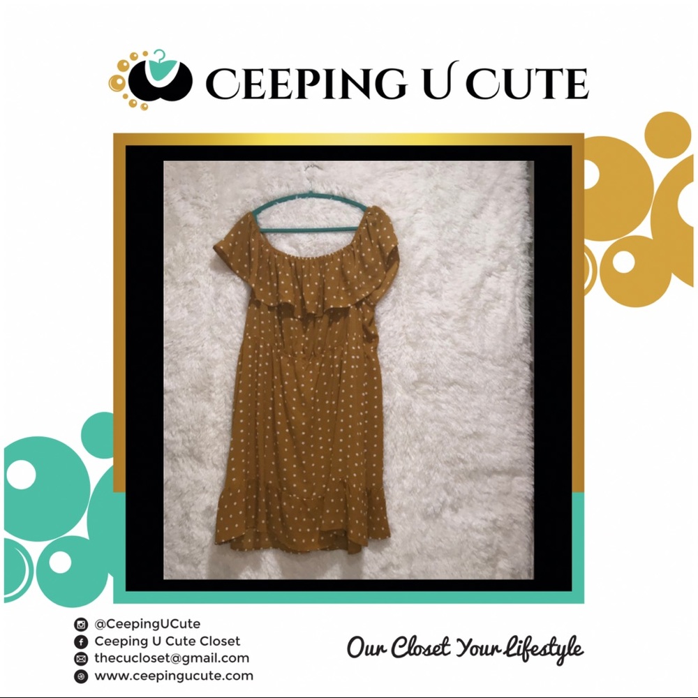 Gold/White Polka dot Dress